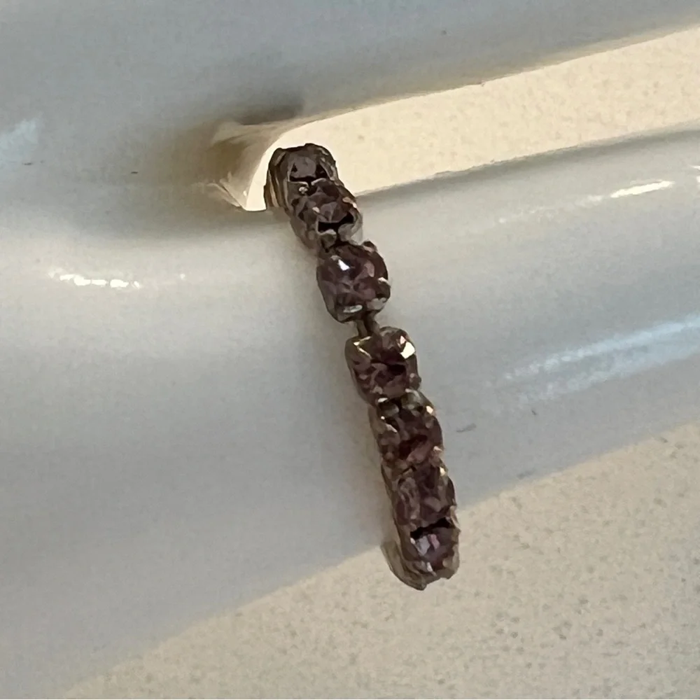 Pink Rhinestone Stretchable Pinky Ring - Picture 8 of 9
